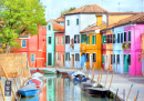 Colorful Houses at the Island of Burano
