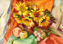 Still Life with Fruits and Sunflowers